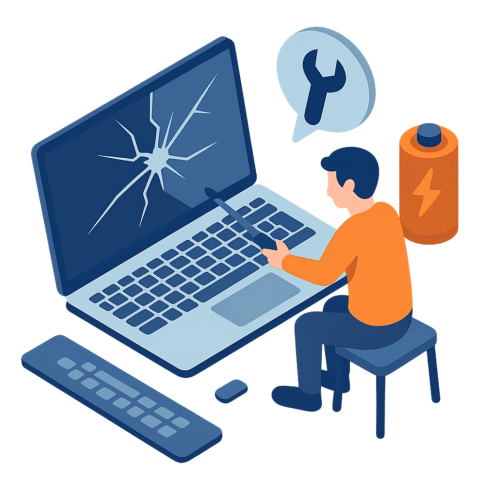 Professionelle Laptop-Reparatur Service in Neuwied - Display, Tastatur, Akku, Scharnier und Flüssigkeitsschäden